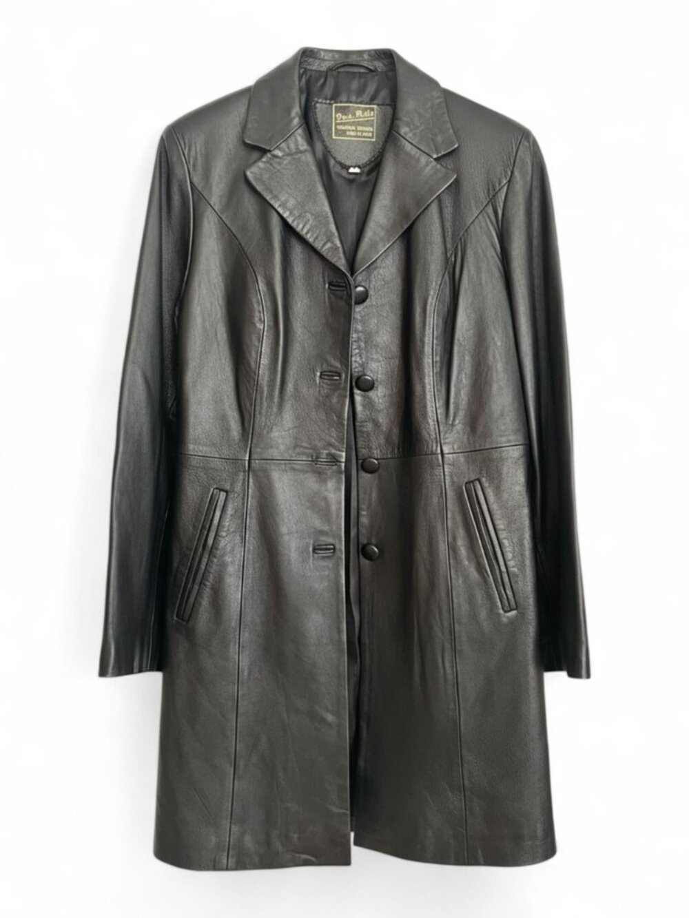 ✧ Vera Pelle Black Leather Coat